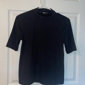 LOFT Black Mock Neck Top (XXSP)